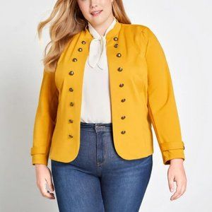 NWT Modcloth Glam Believer Knit Jacket Yellow 1X